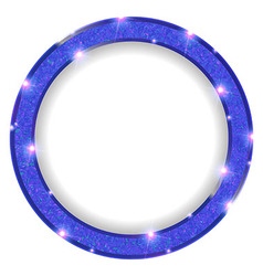 Round gold frame with lights on a light background