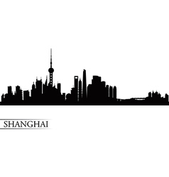 Shanghai city skyline silhouette background Vector Image