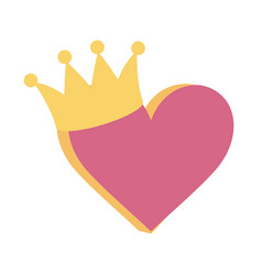 Heart love crown icon on white background Vector Image