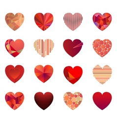 Red hearts icons set Royalty Free Vector Image