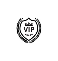 Golden shield with laurel wreath stars and ribbon Vector Image