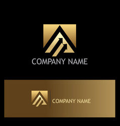 Triangle loop gold company logo Royalty Free Vector Image