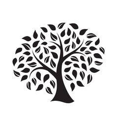 Tree silhouette with butterfly Royalty Free Vector Image