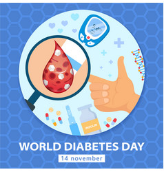 Diabetes poster - red word surrounded medical Vector Image