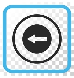 Left rounded arrow icon in a frame Royalty Free Vector Image