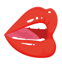 Red lips of woman makeup lipstick cartoon Vector Image