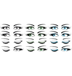Beautiful female eyes set Royalty Free Vector Image