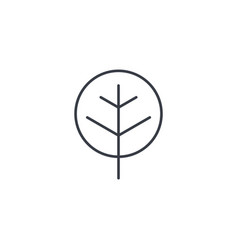 Leaf green eco thin line icon linear Royalty Free Vector