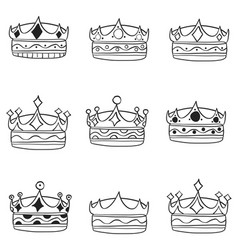 Style hand draw crown doodle Royalty Free Vector Image