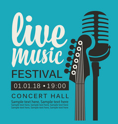 Poster for live music festival with guitar and mic