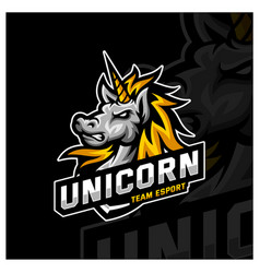 White unicorn emblem Royalty Free Vector Image