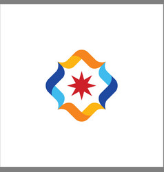 Star logo of colored ribbons Royalty Free Vector Image