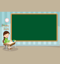 Cartoon teacher woman at blackboard teaching Vector Image