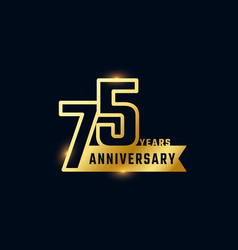 75 year anniversary celebration with golden shiny Vector Image