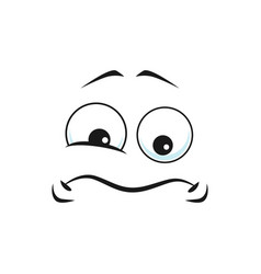 Funny face with emotion disgust black and white Vector Image