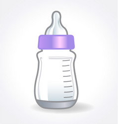 Happy baby cartoon holding milk bottle Royalty Free Vector