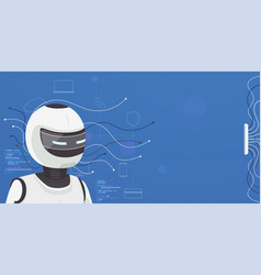 Artificial intelligence robot with neural network Vector Image