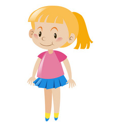 Side of little girl in pink shirt Royalty Free Vector Image