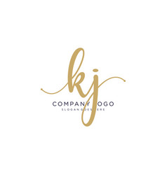 Initial kj beauty monogram and elegant logo design