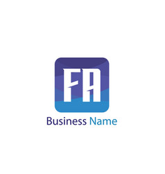 Initial letter fa logo template design Royalty Free Vector
