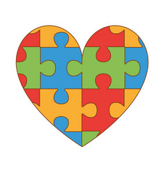 Heart in puzzle pieces icon Royalty Free Vector Image