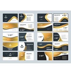 Set of creative golden business card design Vector Image