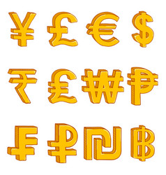 Cartoon gold currency sign us dollar symbol Vector Image