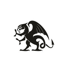 Dragon gryphon isolated heraldry beast animal Vector Image