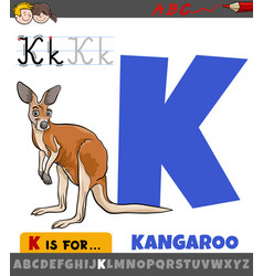 Cute cartoon animals alphabet kangaroo Royalty Free Vector