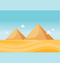 Egyptian pyramids landscape cartoon Royalty Free Vector