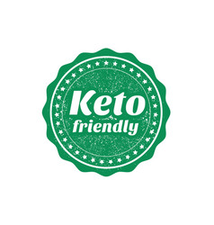 Keto friendly sign or stamp Royalty Free Vector Image