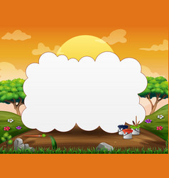 Background template with paint on nature landscape