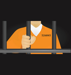 Hands holding prison bars Royalty Free Vector Image