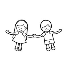 Children holding hands characters Royalty Free Vector Image