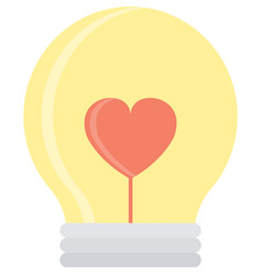 Light bulb idea love icon feelings Royalty Free Vector Image