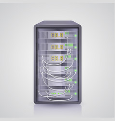 Computer server rack isometric 3d icon Royalty Free Vector