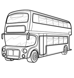 Sketch a passenger bus coloring book isolated Vector Image