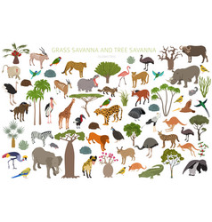 Tree savanna and grass savanna biome natural Vector Image