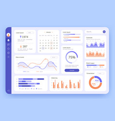 Dashboard Ui Statistic Graphs Data Charts And Vector Image