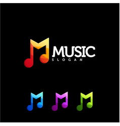 Note music logo design Royalty Free Vector Image