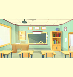 cartoon of school classroom vector image