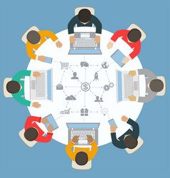 Teamwork for roundtable Royalty Free Vector Image