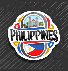 Philippines landmarks people in traditional Vector Image