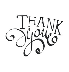 Thank you black lettering Royalty Free Vector Image