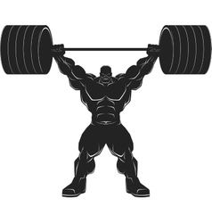 Bodybuilder with a barbell Royalty Free Vector Image