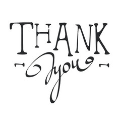 Thank you black lettering Royalty Free Vector Image