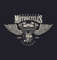 Vintage monochrome motorcycle label Royalty Free Vector