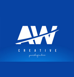 A w letter logo design creative aw letters icon Vector Image