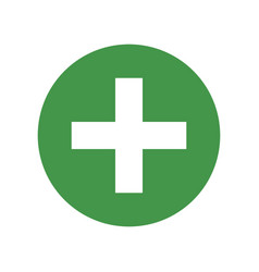 Green cross medical symbol Royalty Free Vector Image