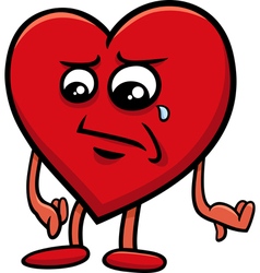 Sad broken heart cartoon Royalty Free Vector Image